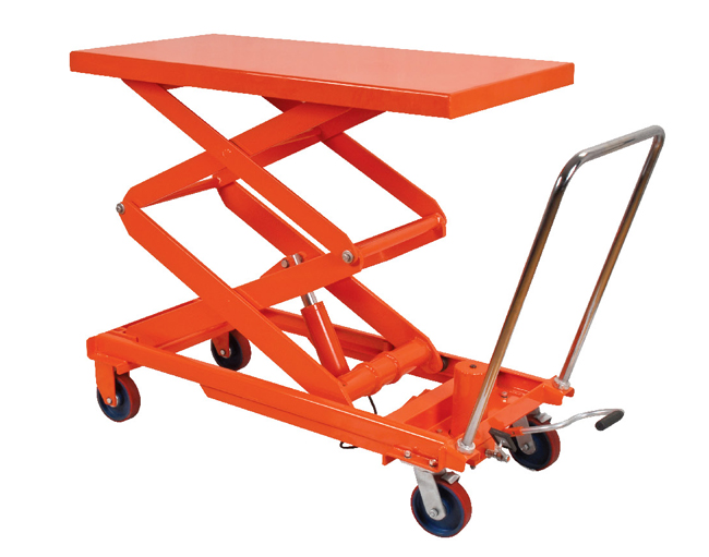 雙剪式分體式油缸腳踏下荷結(jié)構(gòu)平臺車