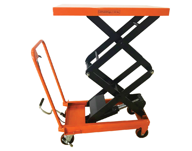 雙剪式整體油缸結(jié)構(gòu)平臺車